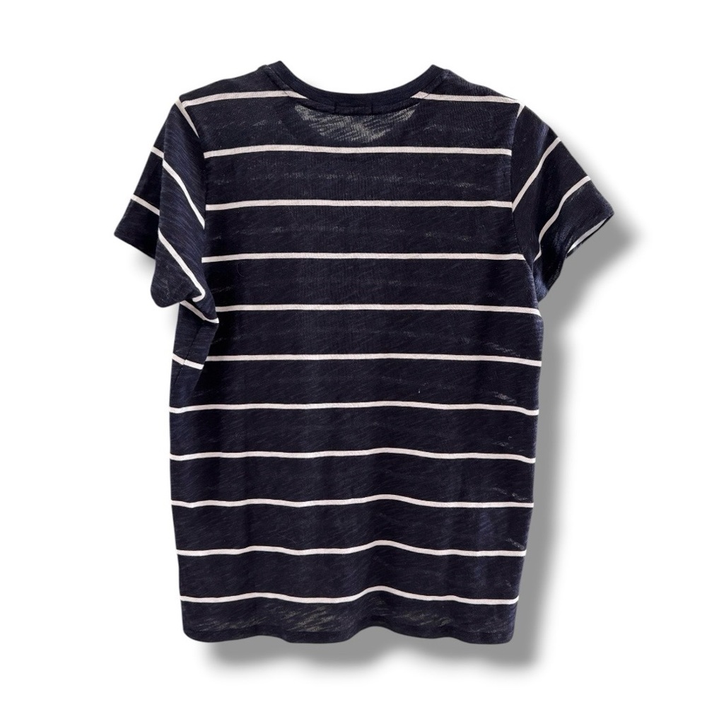 🆕💕ATM Striped School Boy T-Shirt Horizontal Stripes • NAVY & WHITE • L/G • NWOT - Picture 2 of 6